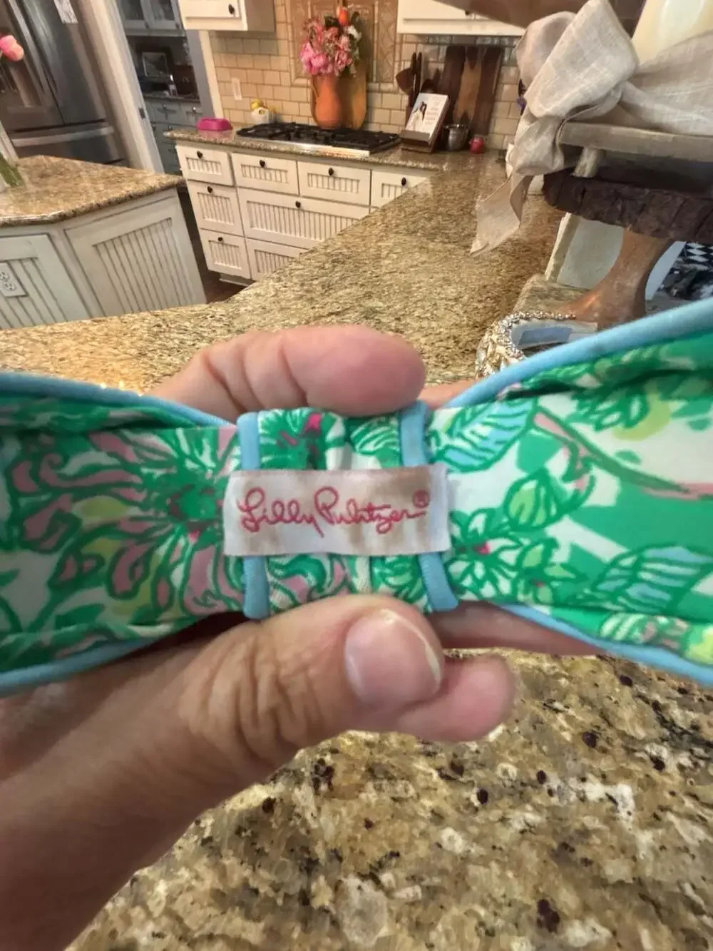 Lilly Pulitzer Low Knot Headband in Green Floral Print